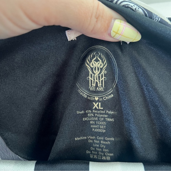 We Are HAH Black & White Striped Pajama Set XL - Picture 10 of 11